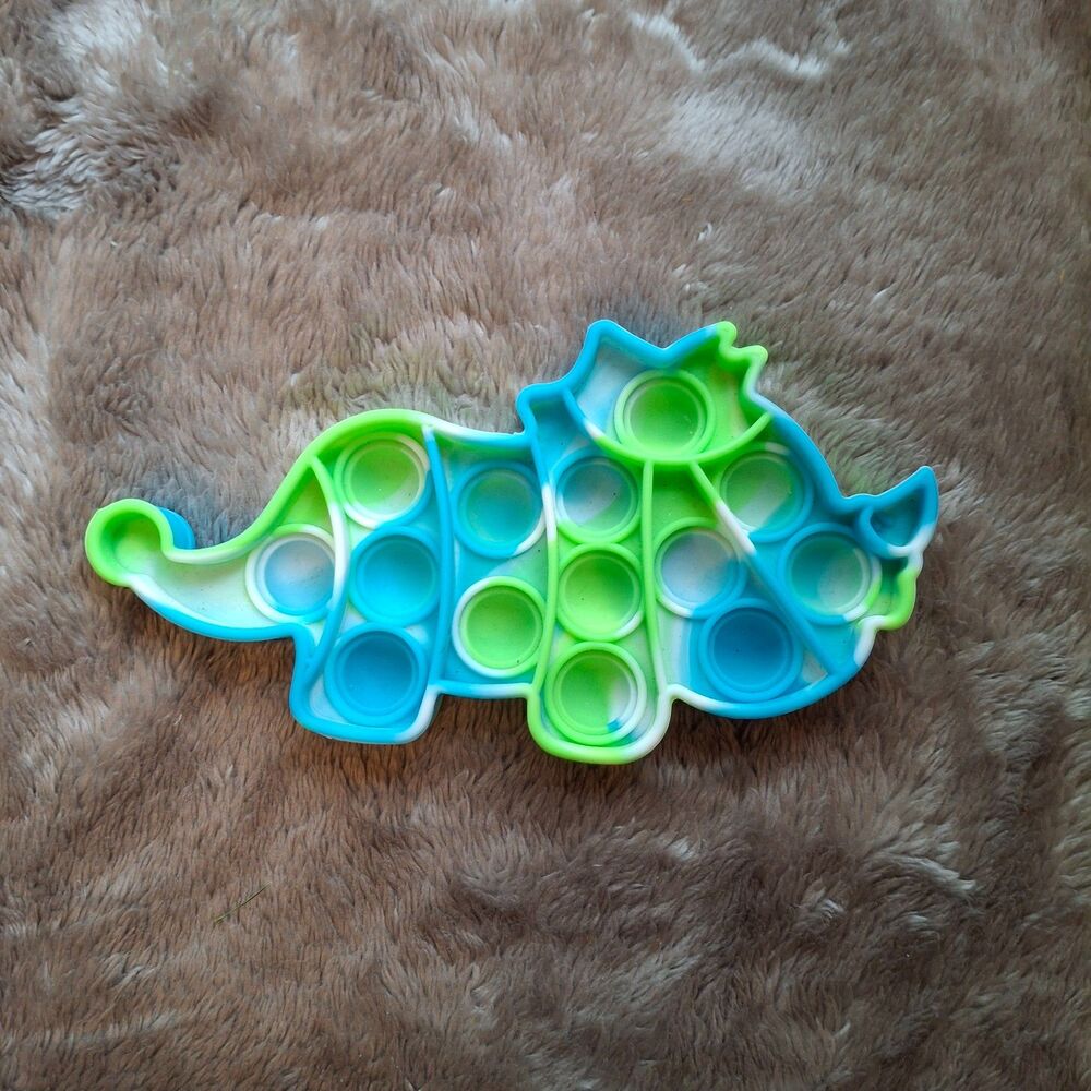 x3 Large Pop-It Fidget Bundle - Blue & Green Dinosaur, Letters, Pink Bunny - Picture 3 of 7
